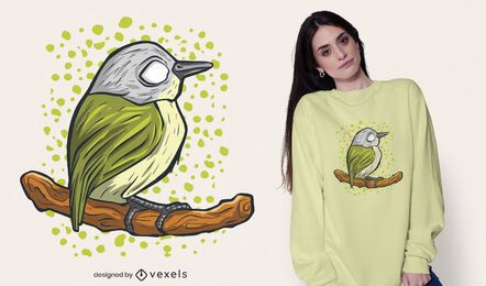 Pájaro parado en diseño de camiseta de rama Pájaro parado en diseño de camiseta de rama
