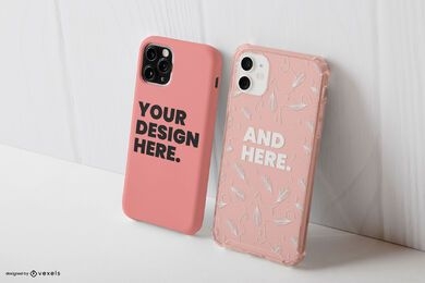 Two phone cases mockup composition