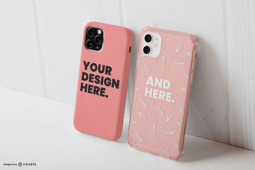 Two phone cases mockup composition Two phone cases mockup composition