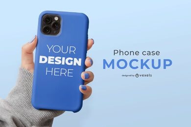 Phone case hand mockup composition