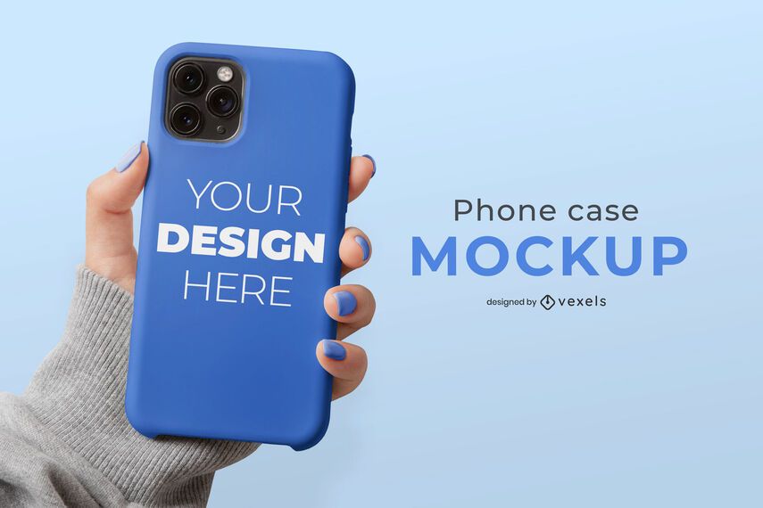 Phone case hand mockup composition Phone case hand mockup composition