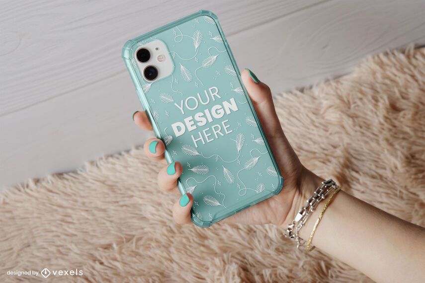 Phone case rug mockup composition Phone case rug mockup composition