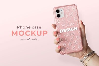 Clear phone case mockup composition
