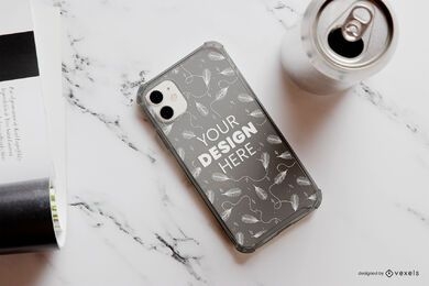 Phone case soda can mockup