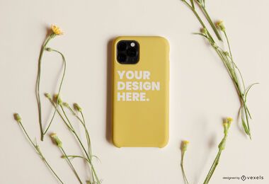 Phone case flowers mockup Phone case flowers mockup