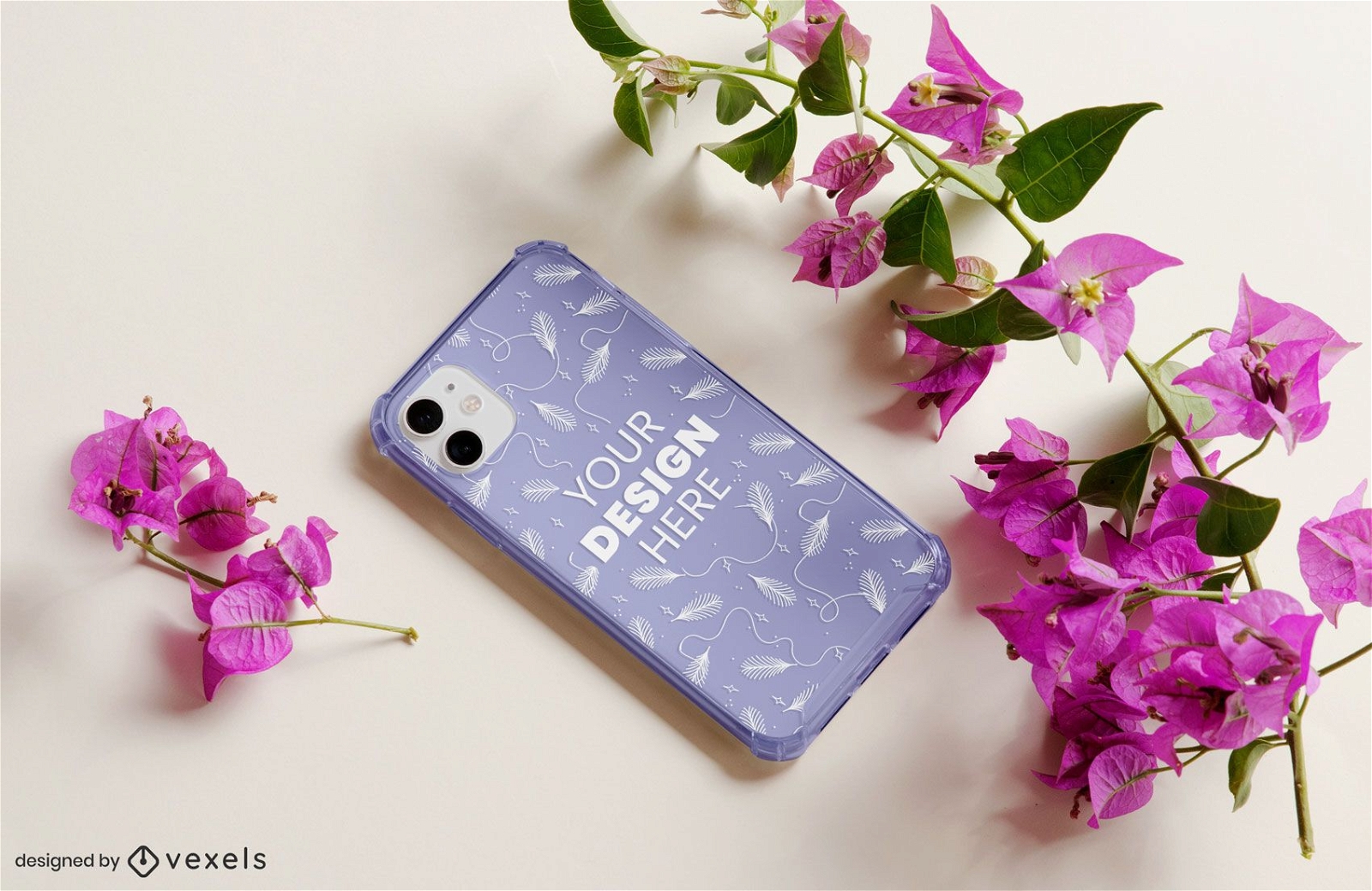Maquete floral da capa do telefone