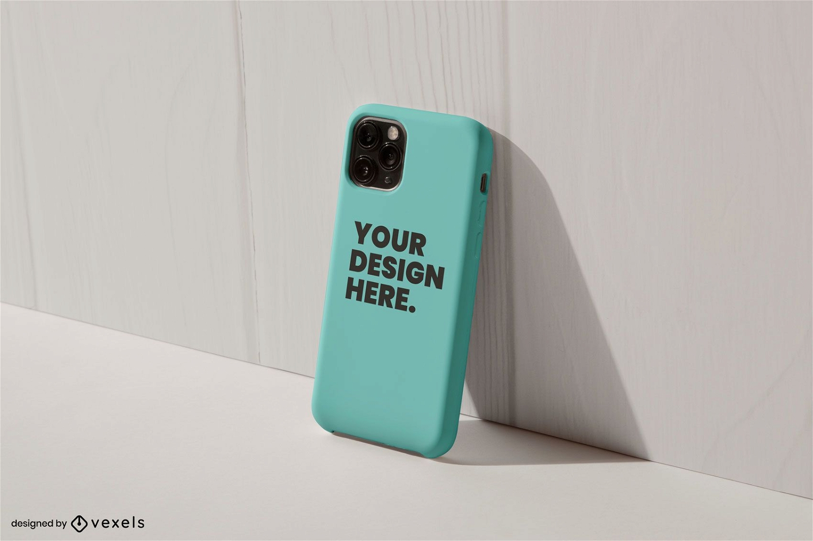 Phone case leaning wall mockup
