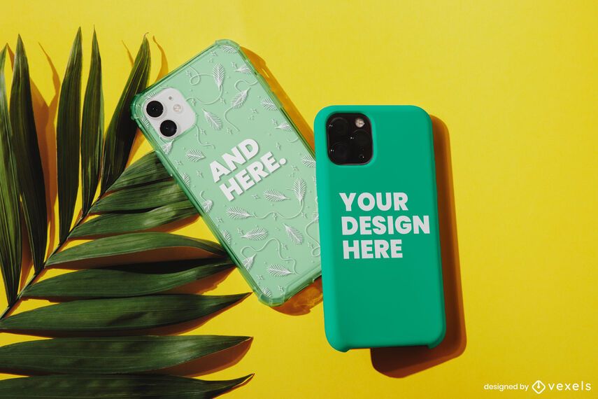 Phone cases palm leaf mockup Phone cases palm leaf mockup