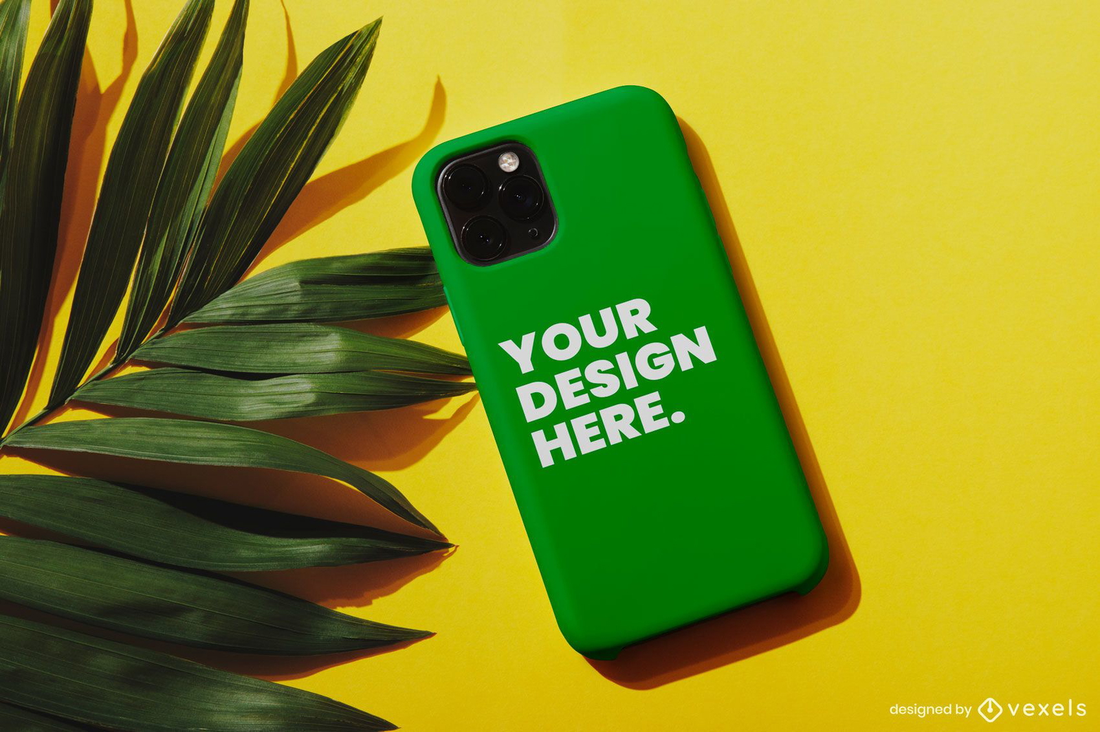 Phone case palm mockup composition