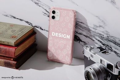 Phone case marble mockup composition