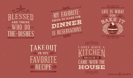 Vintage kitchen lettering set