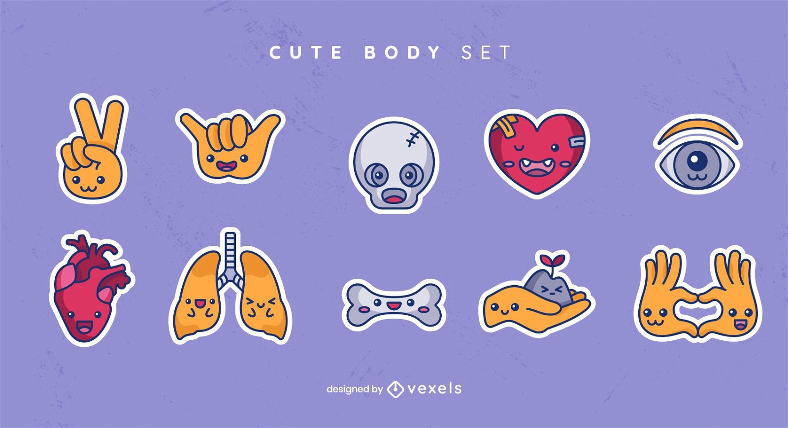 Cute body sticker set