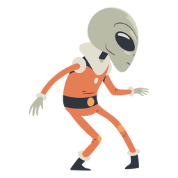 Personagem alienígena de joelhos dobrados Desenho PNG