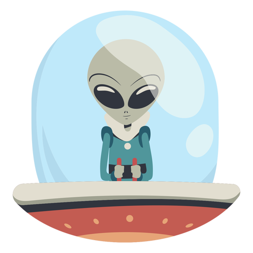 Alien in ufo character PNG Design