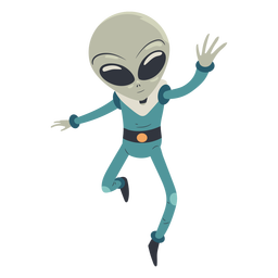 Personaje de salto alienígena Diseño PNG