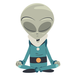 Alien meditating character