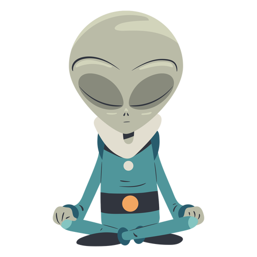 Alien meditating character PNG Design