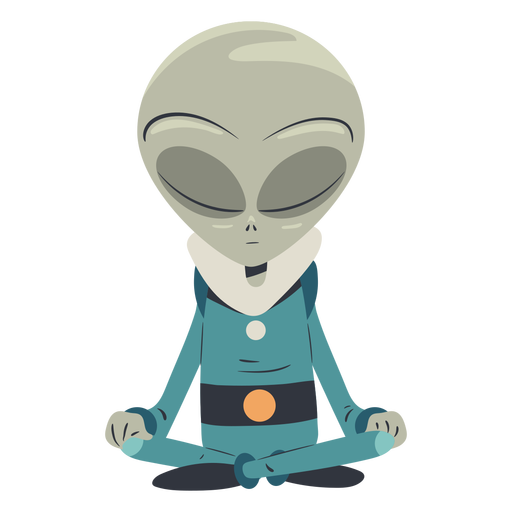 Personagem alienígena meditando