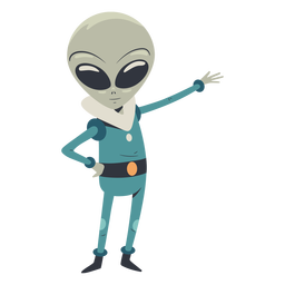 Alien one arm extended character Transparent PNG