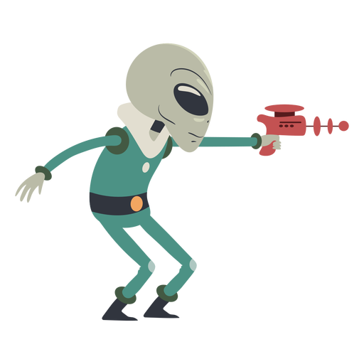 Personagem alienígena atirando Desenho PNG