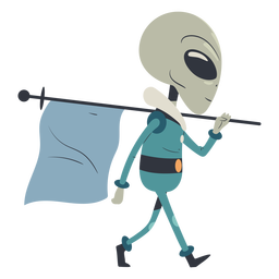 Estrangeiro caminhando com personagem de bandeira Desenho PNG