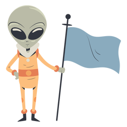 Alien with flag character Transparent PNG