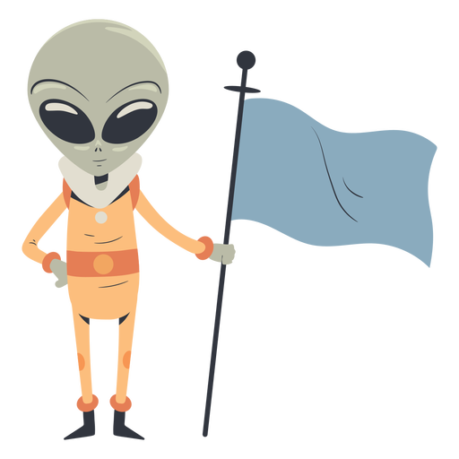 Alien com personagem de bandeira Desenho PNG