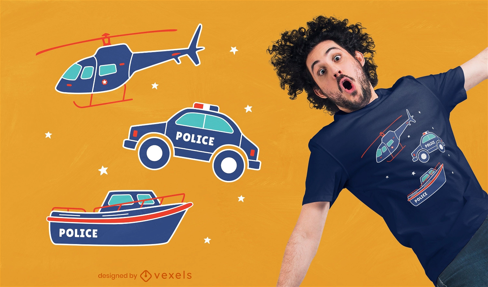Design de t-shirt de transporte policial