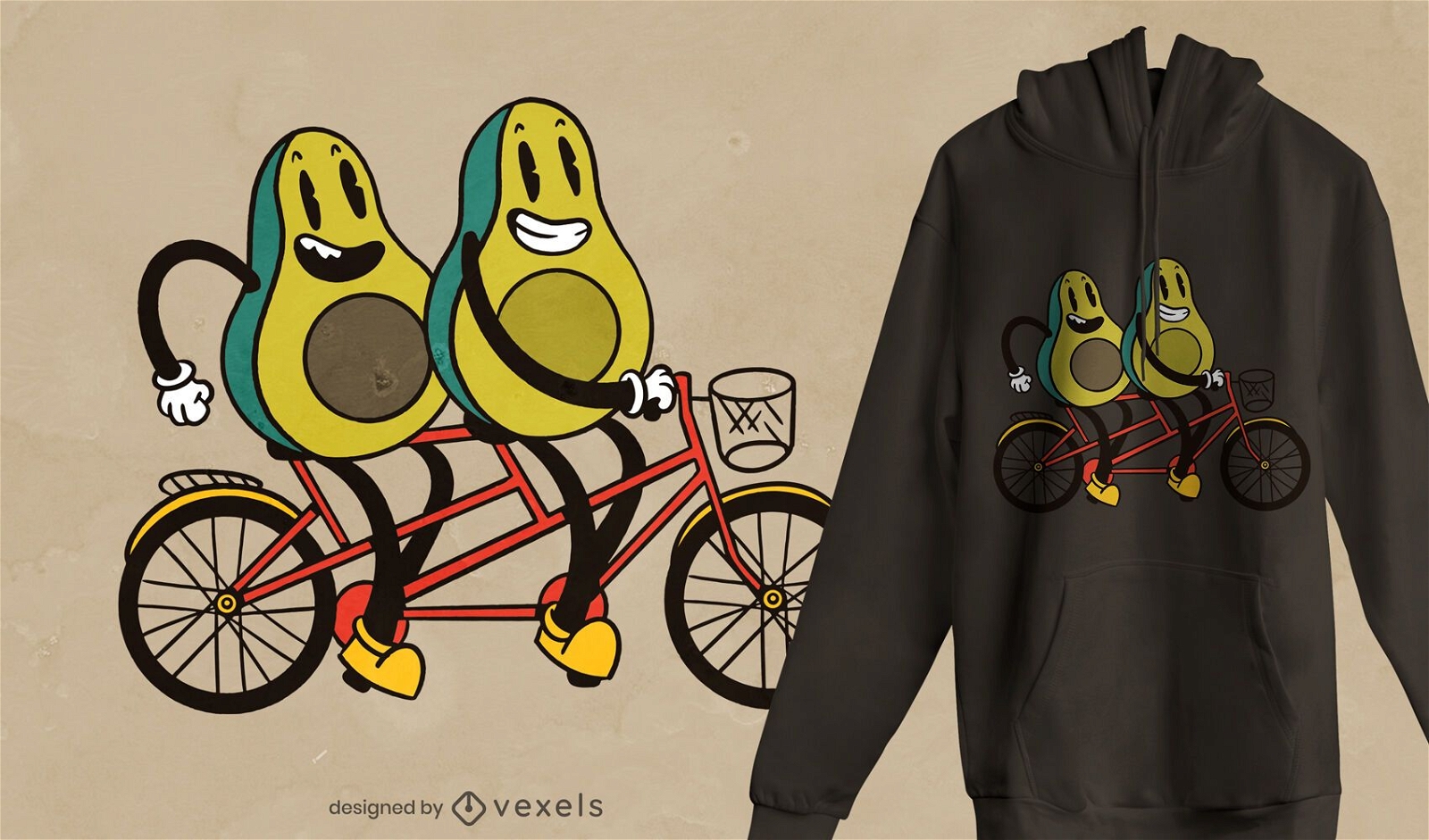 Avocado Fahrrad T-Shirt Design