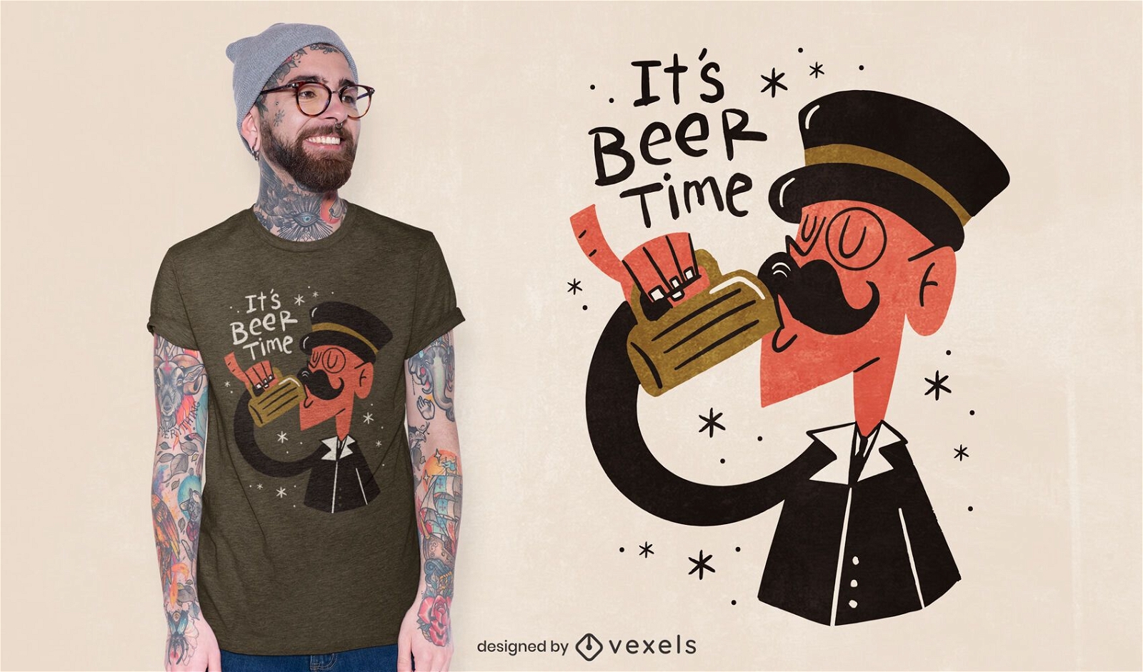 Gentleman beer t-shirt design