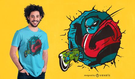 Panda gamer t-shirt design Panda gamer t-shirt design