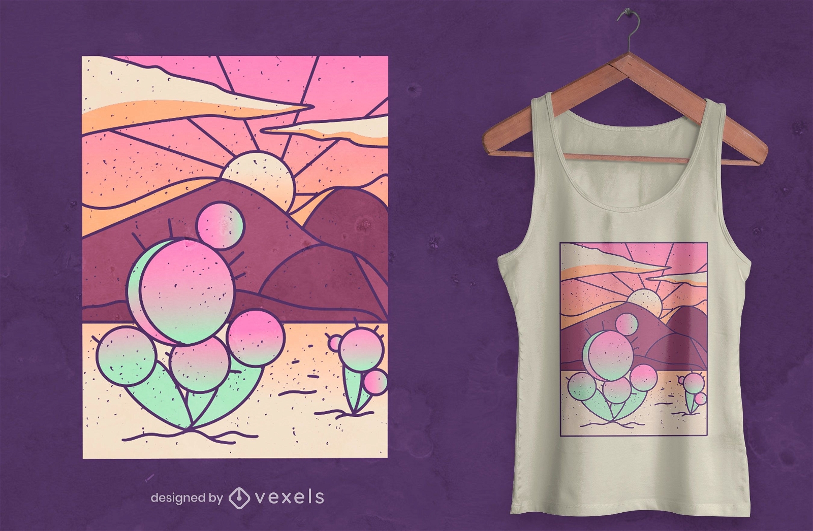 Design de camisetas da paisagem do deserto