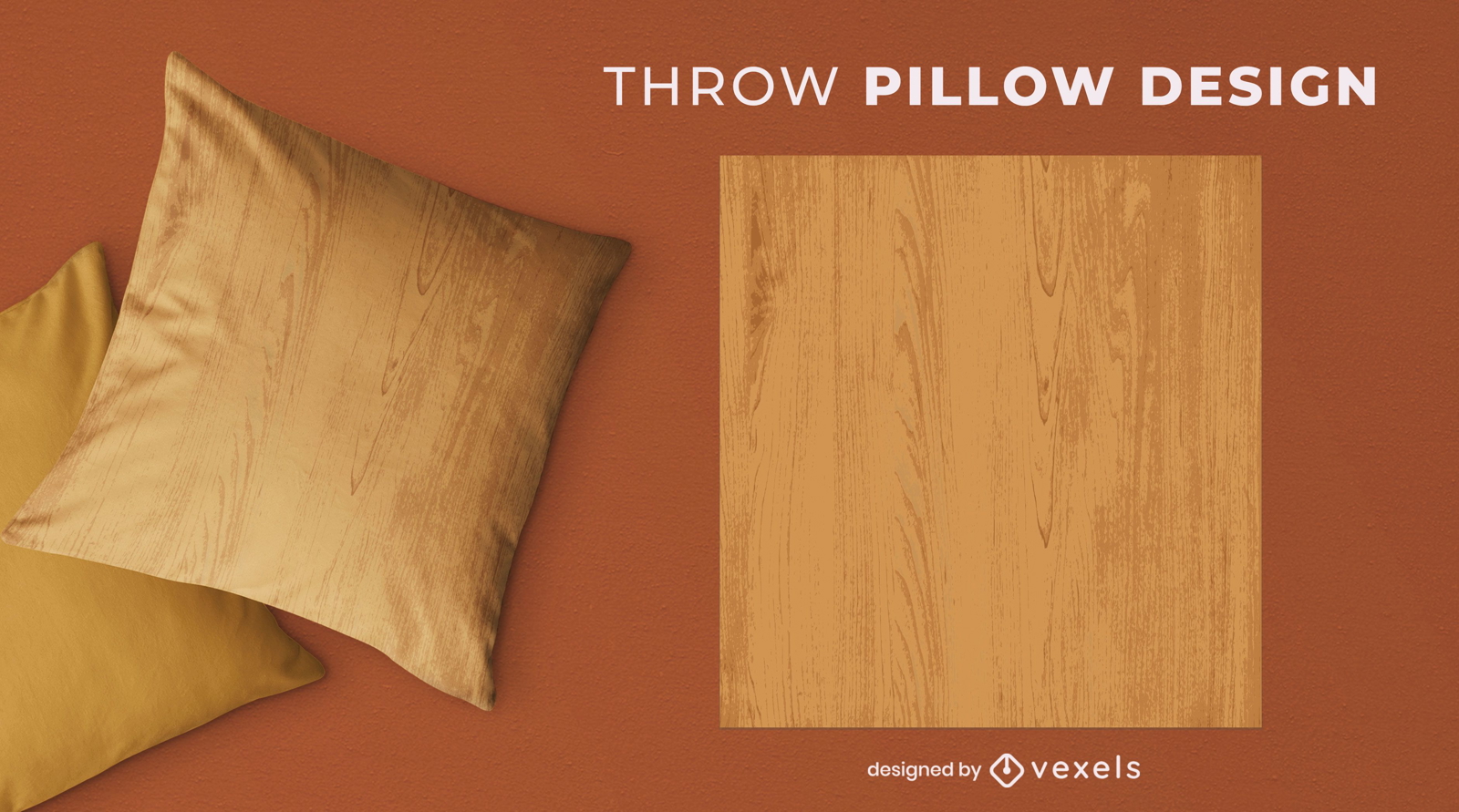 Diseño de almohada de tiro de grano de madera