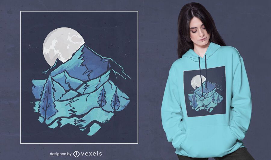 Moon landscape t-shirt design Moon landscape t-shirt design