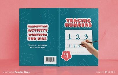 Diseño de portada de libro de actividades de escritura a mano