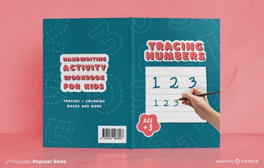Diseño de portada de libro de actividades de escritura a mano Diseño de portada de libro de actividades de escritura a mano