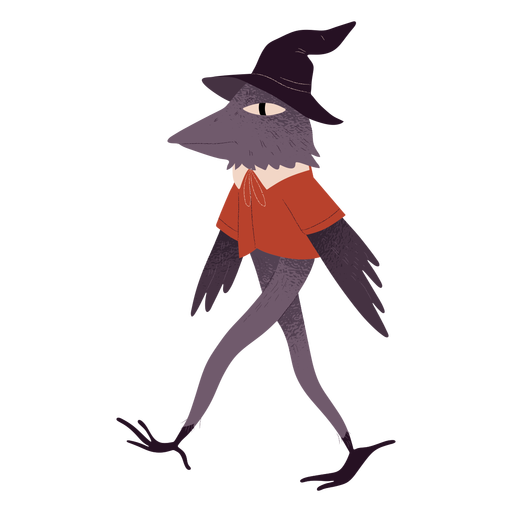 Bird witch hat creature textured PNG Design