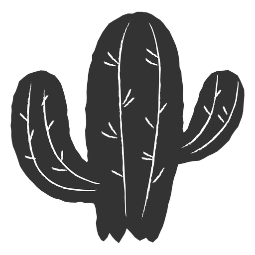 Cactus negro cortado Diseño PNG