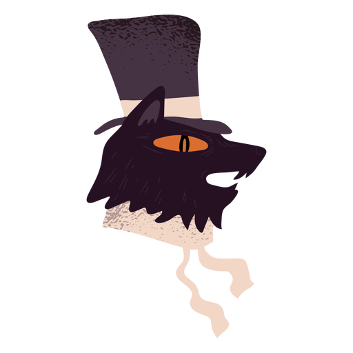 Black hat cat creature textured PNG Design
