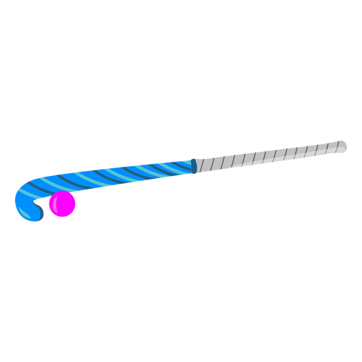 Blue hockey stick design flat PNG Design