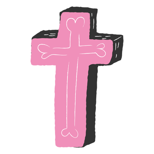 Knochen christliches Kreuz PNG-Design