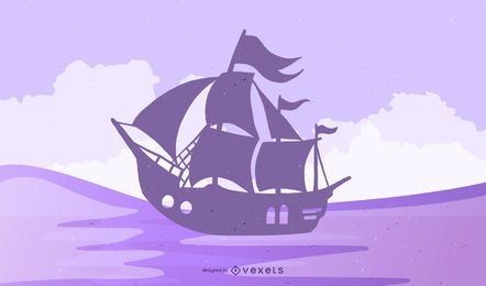 Pirate Ship Silhouette