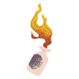 Botella en llamas con textura Transparent PNG