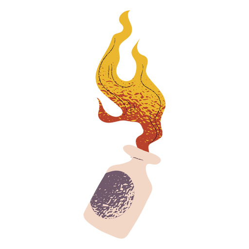 Garrafa em chamas texturizada Desenho PNG