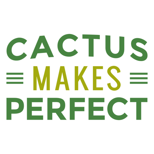Cactus hace letras perfectas Diseño PNG