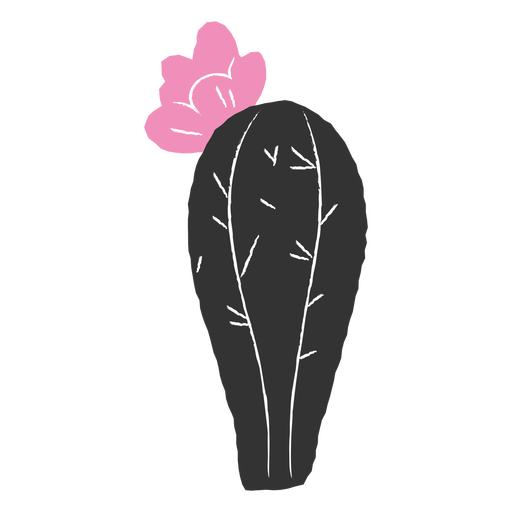 Cactus con flor rosa Diseño PNG