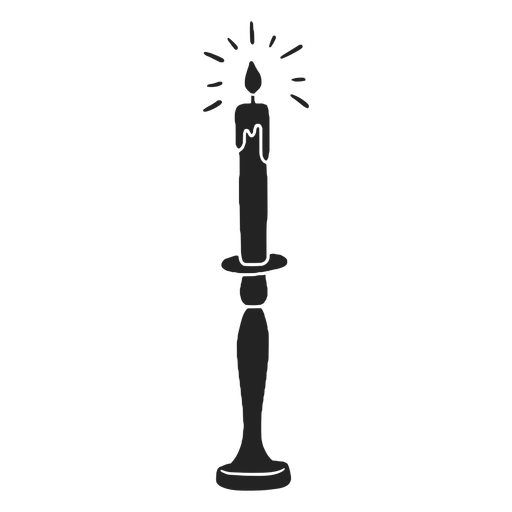 Candle with holder cut out PNG Design