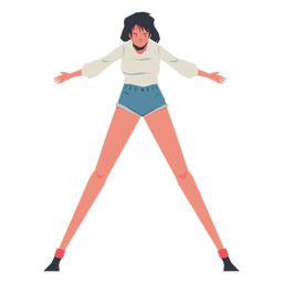 Casual girl arms extended character