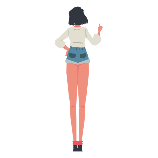Casual girl back character PNG Design