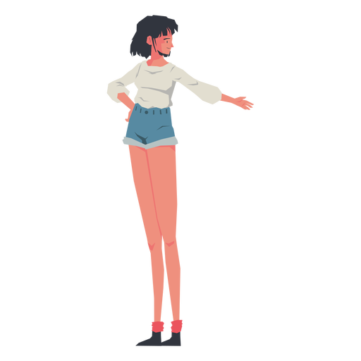 Casual girl pointing character